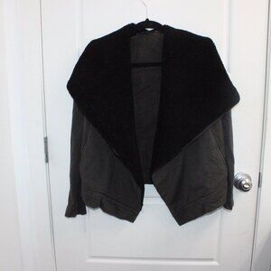 All Saints Bora Sweat Jacket open Cardigan Fleece Biker Allsaints X Small